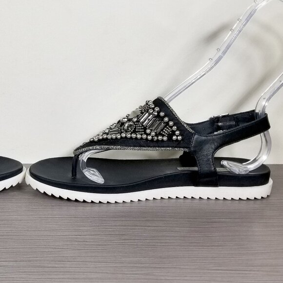 Tosca Blu Embellished Thong Sandal, Black, Womens Size 7.5 US / 38 - Picture 8 of 12